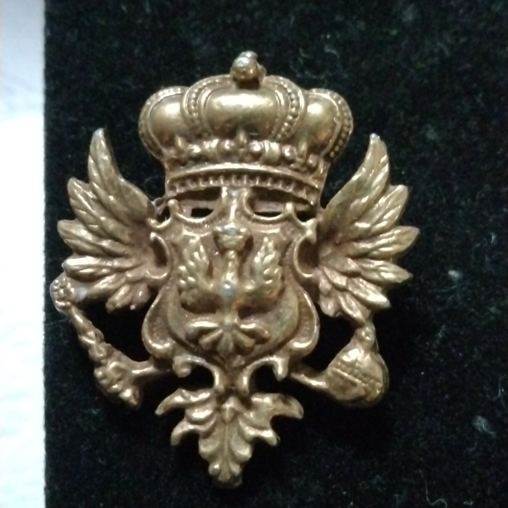 Vintage Coro Heraldic Eagle Crest Shield Pin